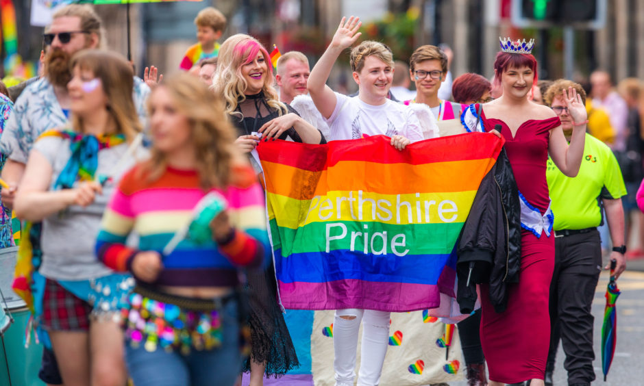 More than a thousand people took part in Perthshire Pride's first-ever parade. 
All pictures by Steve MacDougall / DCT Media