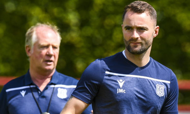 James McPake, right, with assistant Jimmy Nicholl.