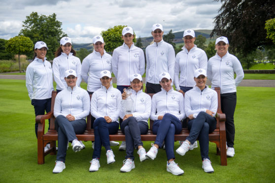 The 2019 Europe Solheim Cup team at Gleneagles: 
Back Row: (L-R) Celine Boutier, Georgia Hall, Caroline Hedwall, Anne Van Dam, Anna Nordqvist, Suzann Petterson, Bronte Law.
Front Row: (L-R) Caroline Masson, Azahara Munoz, Catriona Matthew, Carlota Ciganda, Charley Hull.