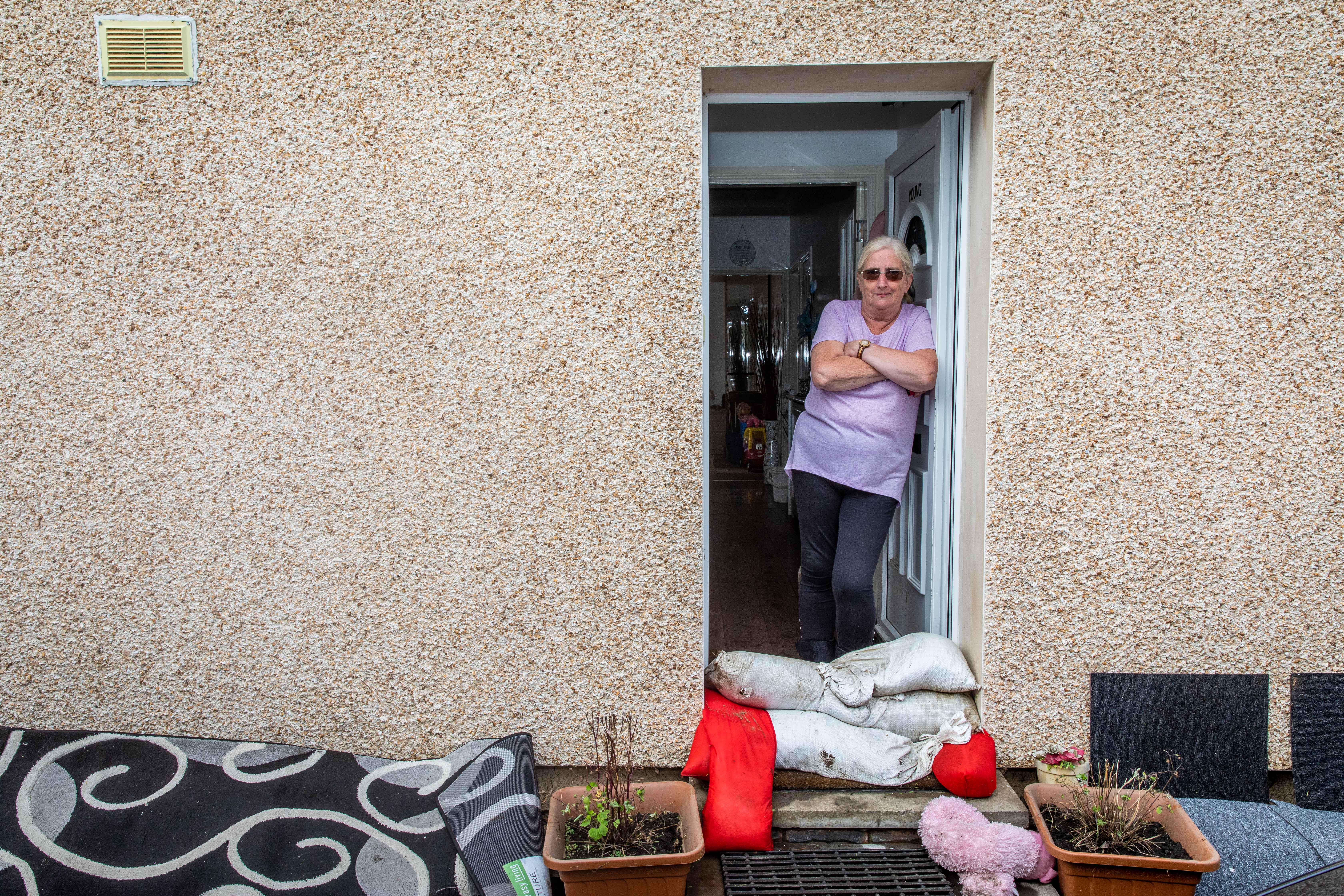 Annette Young at her home in Park Road which was flooded out for the second time in two years after heavy rains swept Fife on Wednesday afternoon.