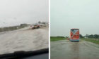 Flooding near Muirdrum on the A92 Dundee to Arbroath. Captured by Kim MacDonald and Mag Guignard-Duff.