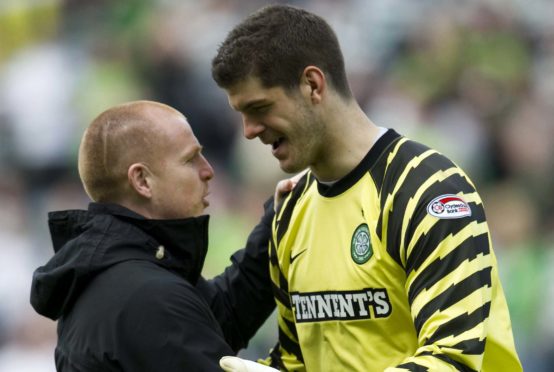 Fraser Forster and Neil Lennon.