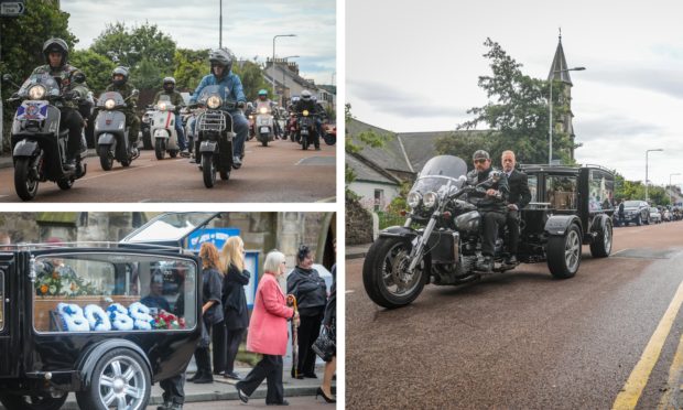 Andrew Hart's funeral service was attend by a large group of bikers.