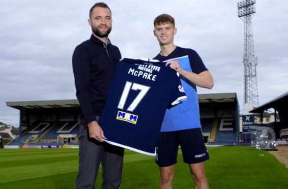 Dundee boss James McPake with namesake Josh.