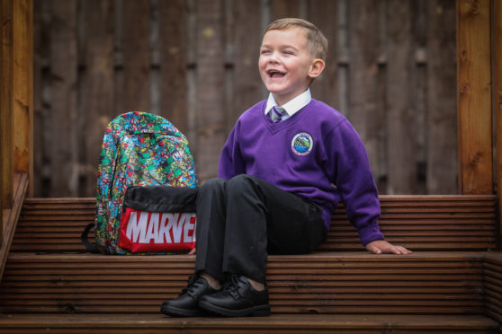 Konnor-Craig McKenzie, 5, has battled cancer and is starting school on Tuesday.