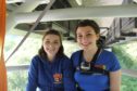 Jade Dowie (left) and best friend Jasmine Doyle did a bungee jump to celebrate Jade being cancer-free for two years.