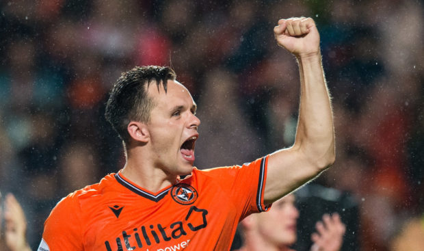 Lawrence Shankland enjoys the last derby win.