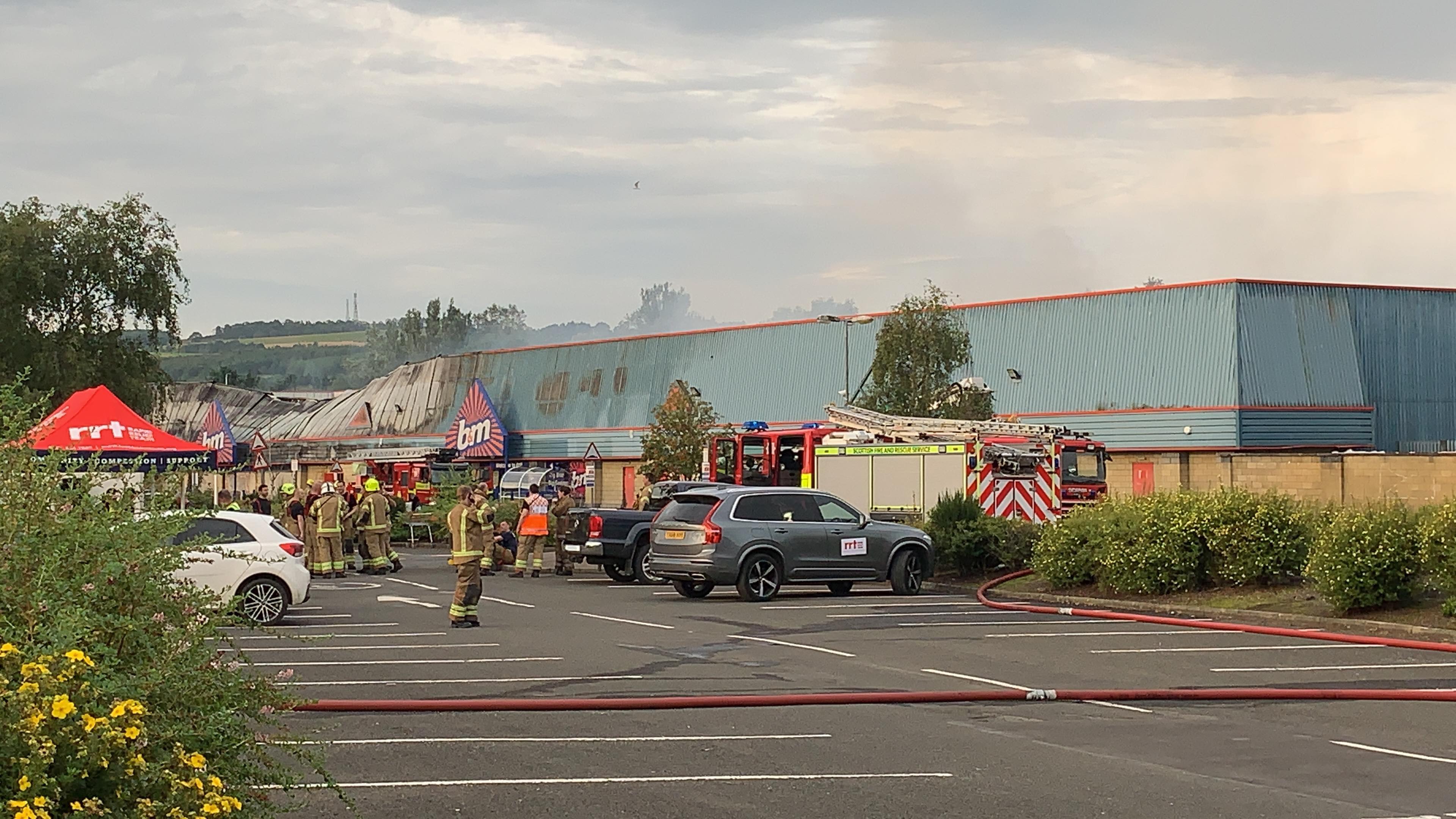 The fire has caused major damage to the B&M store.