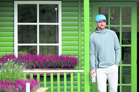 Justin Timberlake  waiting by the 10th tee during day one of the Alfred Dunhill Links Championship at Carnoustie Golf Links.