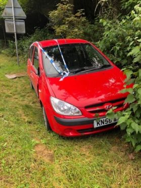 Martin's car has been written off after he had to swerve to dodge a driver on the wrong side of the A9.