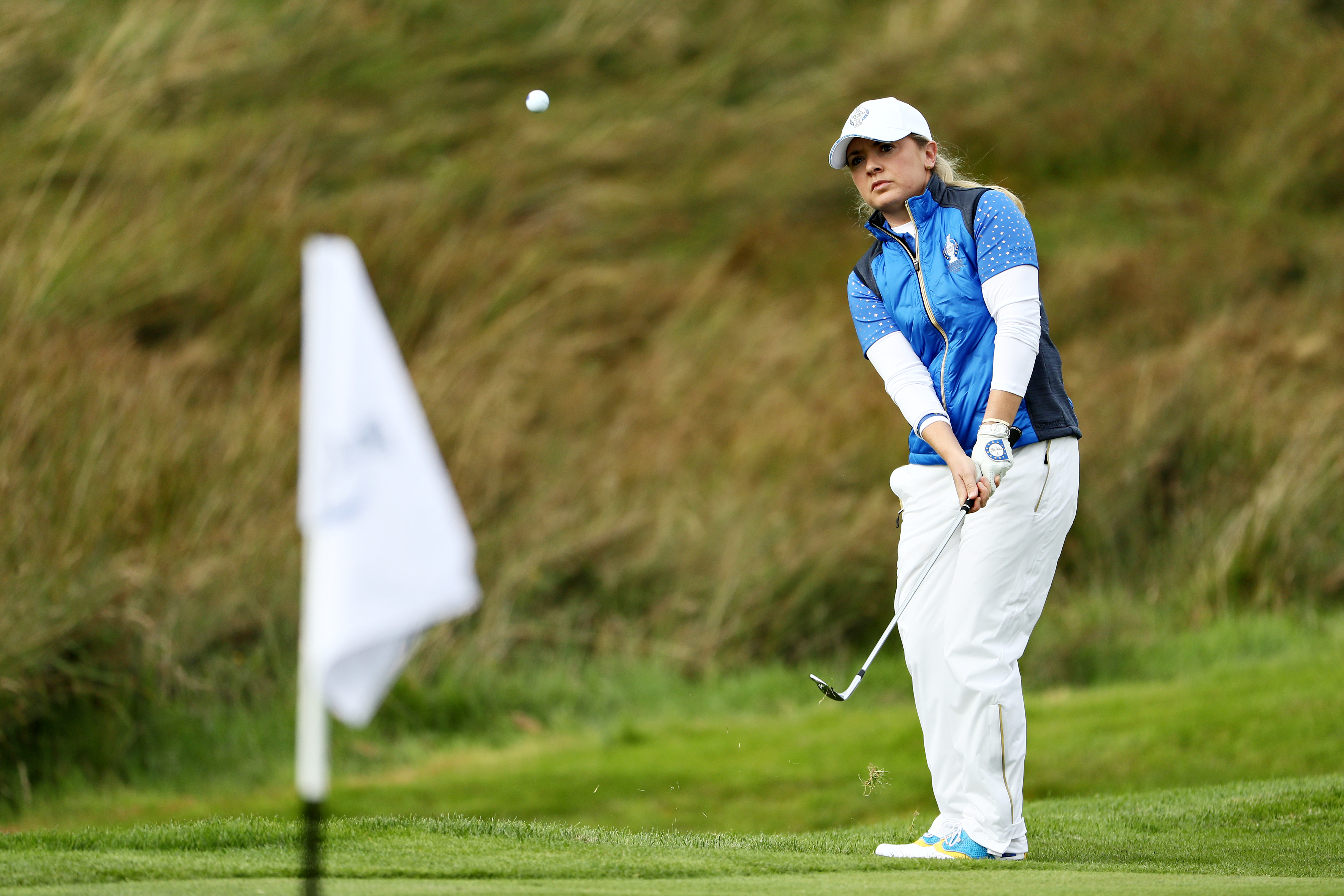 Bronte Law during her crucial match with Ally McDonald during the final day singles at the Solheim Cup.
