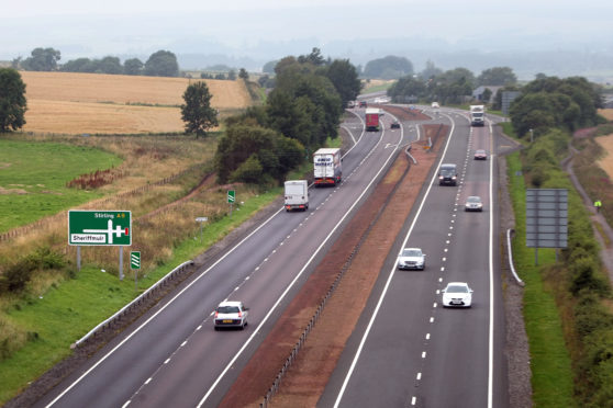 The A9 near Blackford