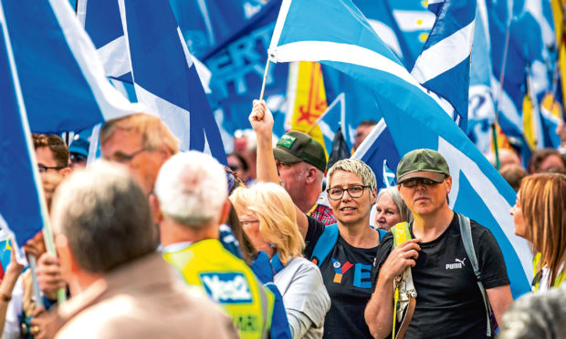 A pro-independence march which took place in Perth in September.