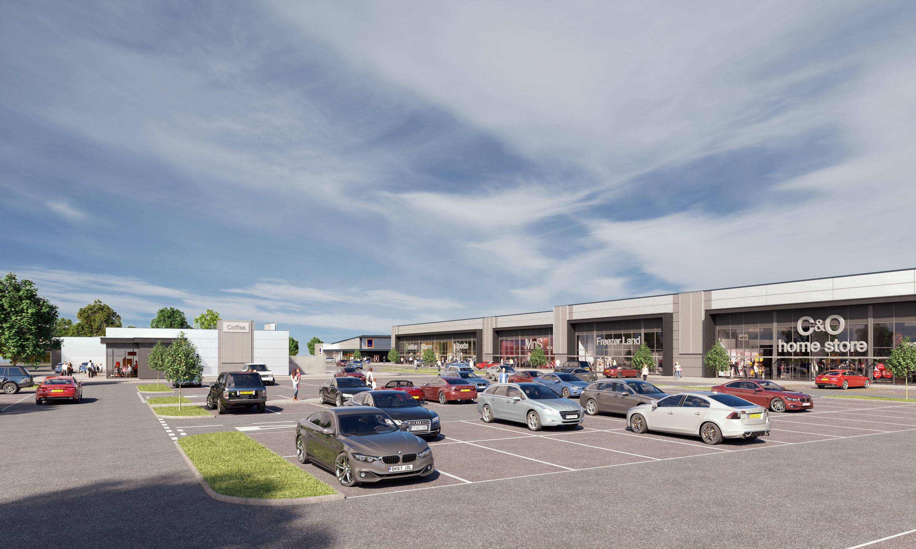 An artist impression of the retail park