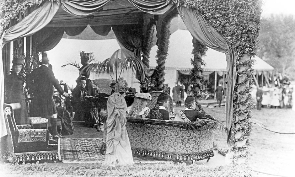 "A corner of the Queen's Pavilion, Balmoral Gathering 1898."