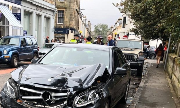 Bill Murray at the scene of the collision.