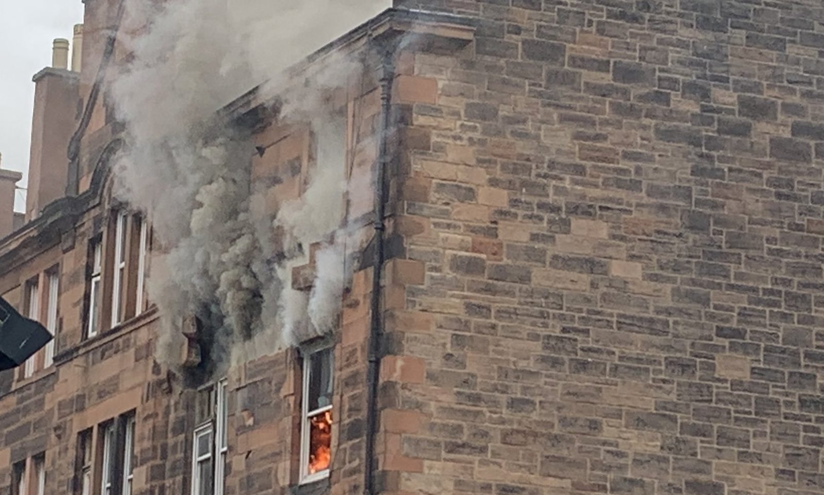 The fire in Fountainbridge, Edinburgh.