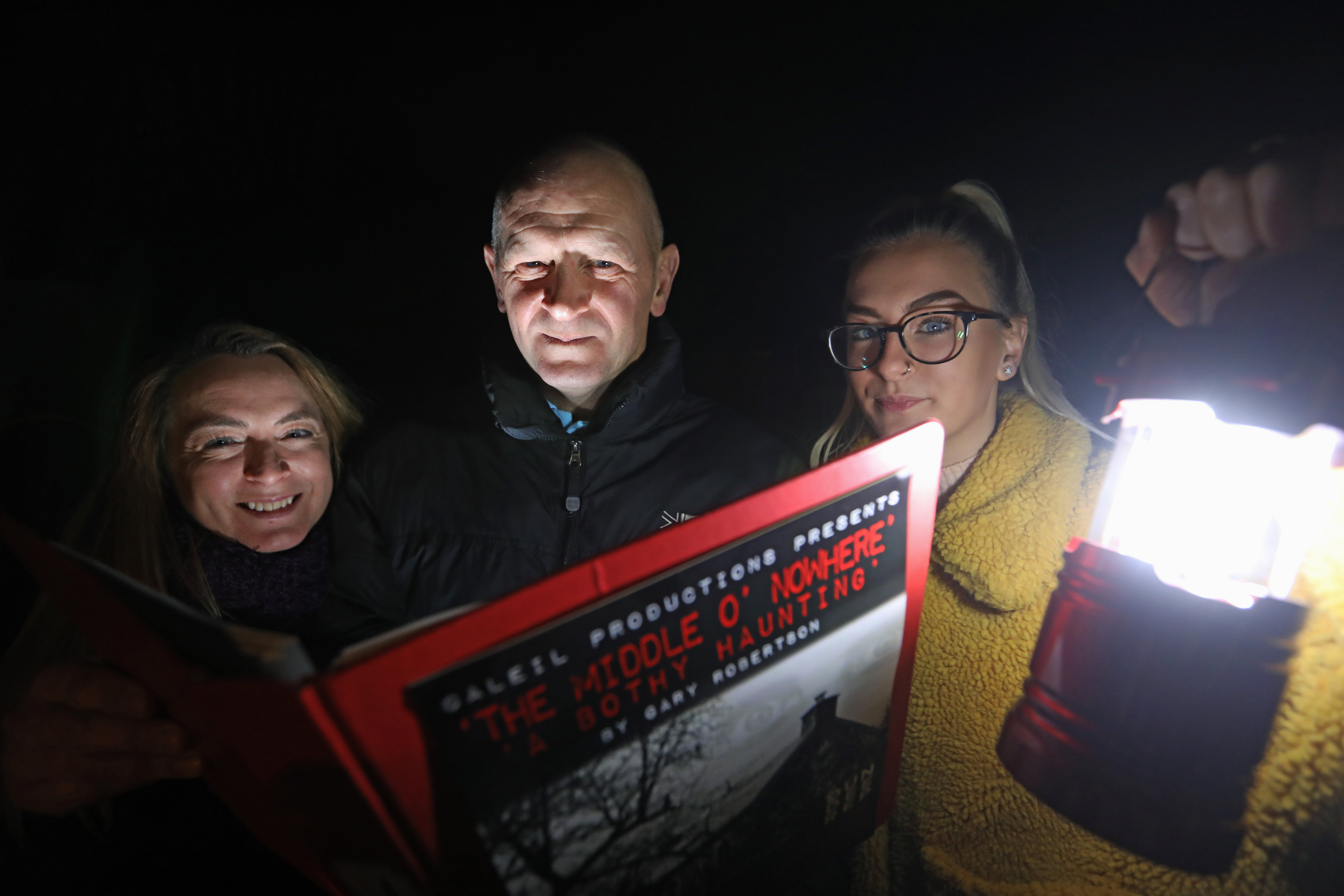 Gary Robertson with family members who were involved inThe Middle O' Nowhere: A Bothy Haunting.