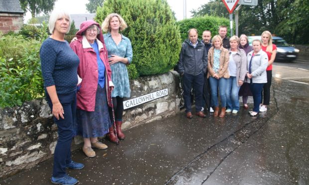 Gallowhill Street campaigners are worried that pupils could be struck by vehicles if more houses are built.