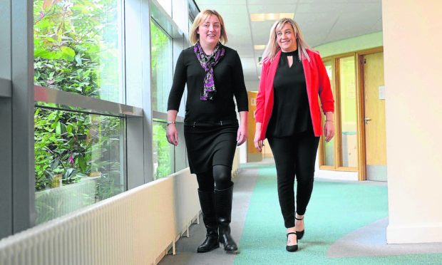 Dr Alison Clement, Clinical Director for the Angus Health & Social Care Partnership and Jillian Galloway, Head of Primary Care Development, Kings Cross Health & Community Care Centre, Dundee, 30th October 2017