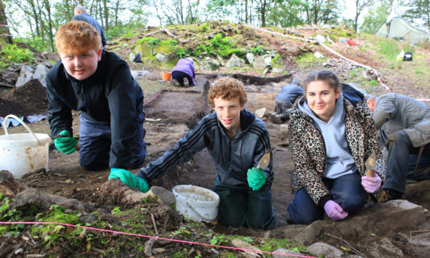 Pitlochry High School Pupils Roman Bristow, Jamie Chisolm and Orla cairns. Picture Credit - Phil Hannah.