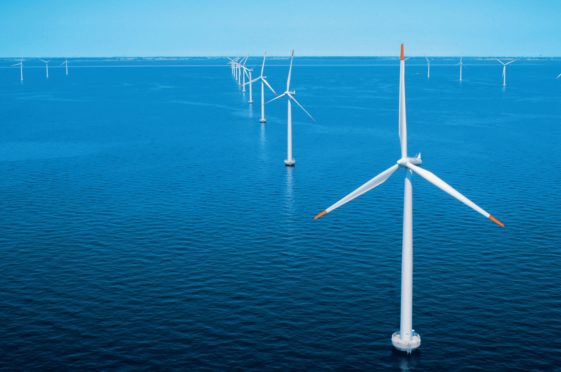 An artist's impression of the Neart na Gaoithe windfarm off the east coast.