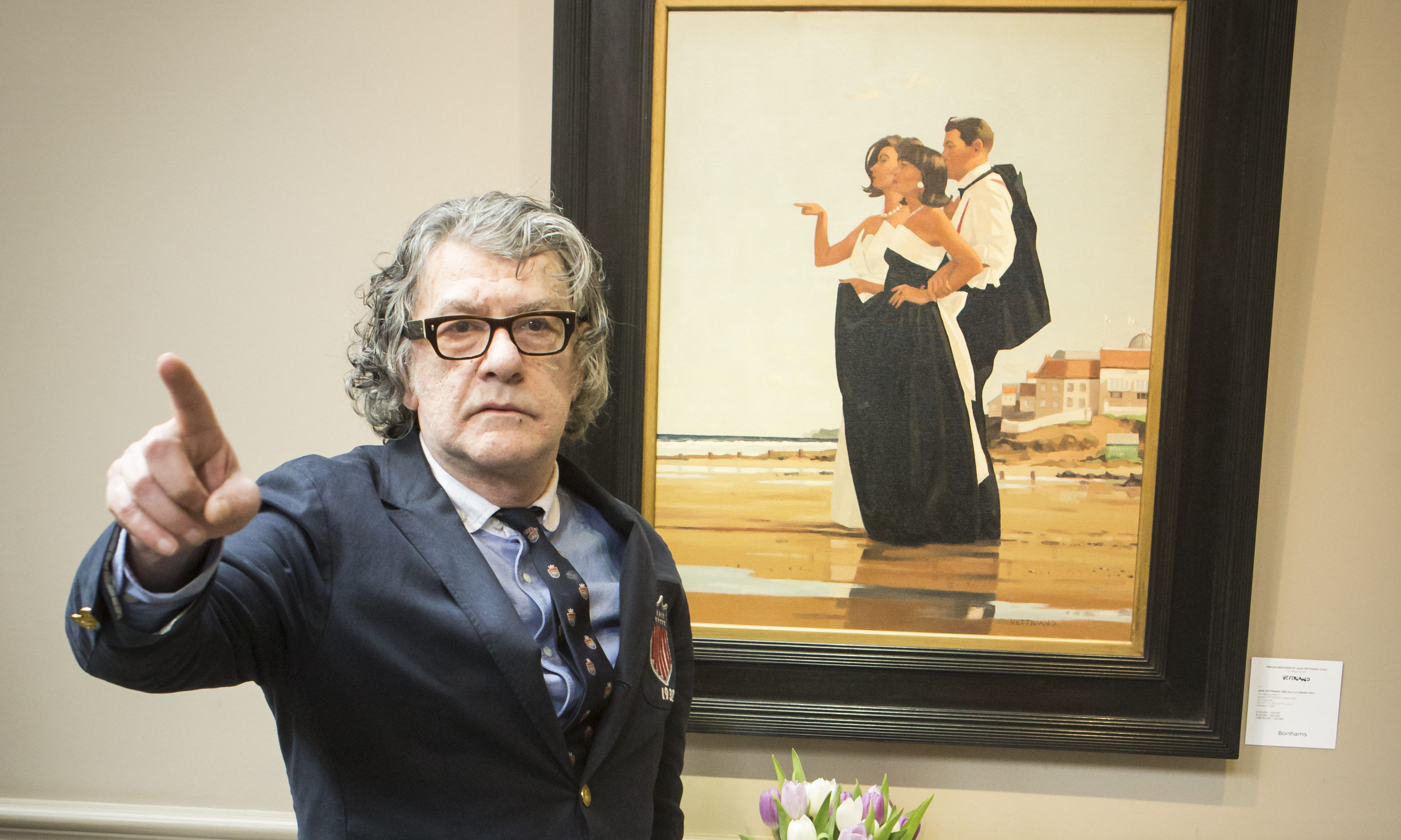 Jack Vettriano with his work The Missing Man II,