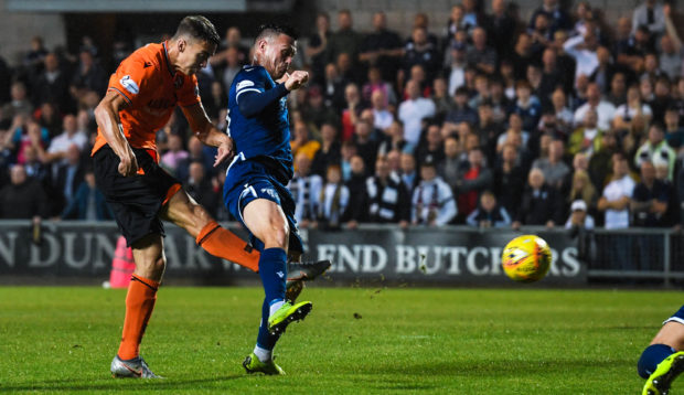 Louis Appere scoring against Dundee.