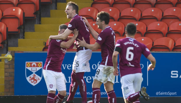 Luke Donnelly, seen herre scoring earlier in the season, netted the third Arbroath third goal.