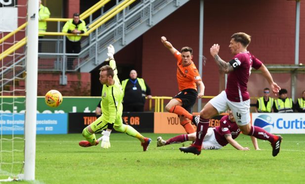 Lawrence Shankland pulls United level.