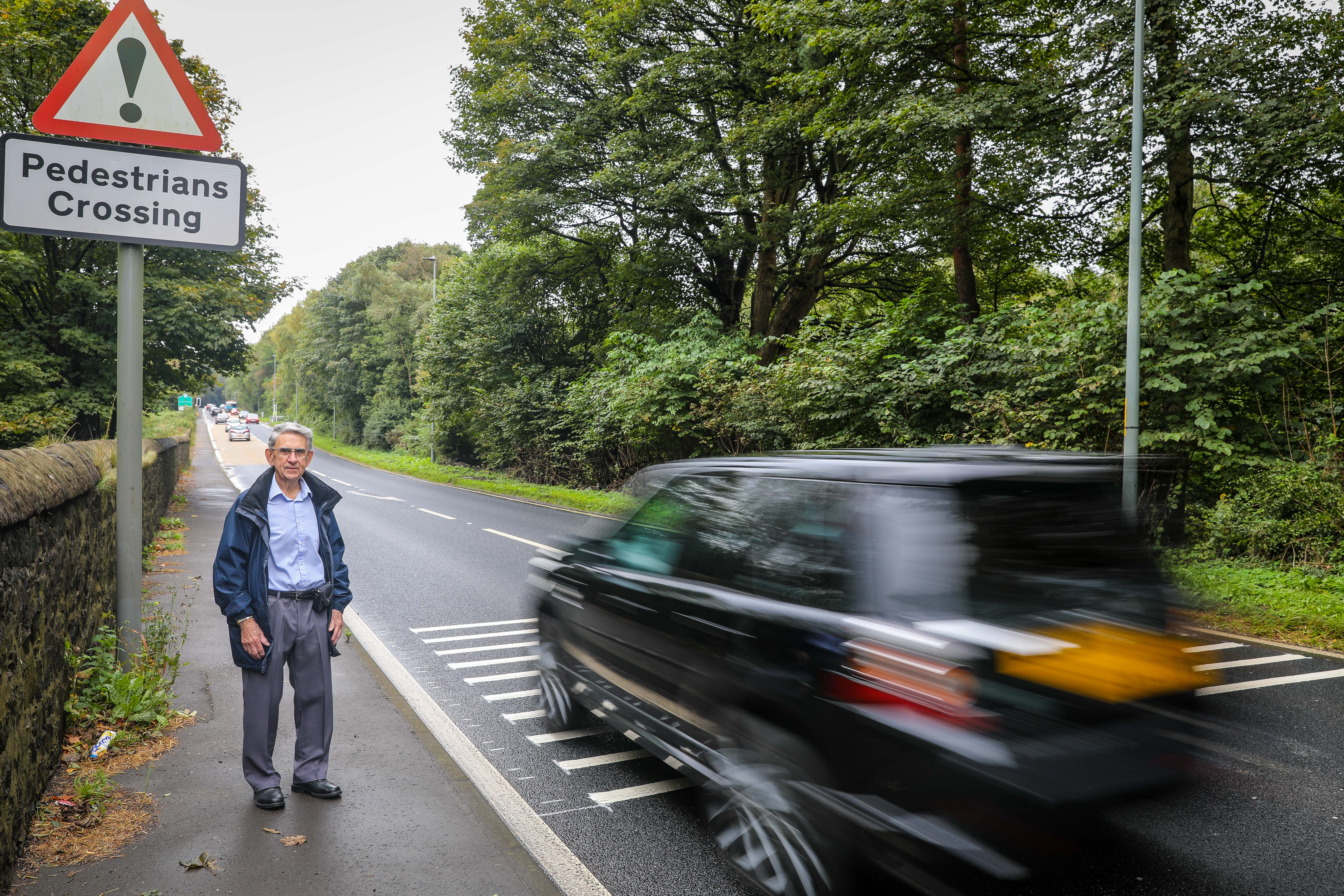 Glenrothes resident Gordon Clatto,78,beside the A92 where BEAR Scotland have agreed to remove the noisy rumble strips.