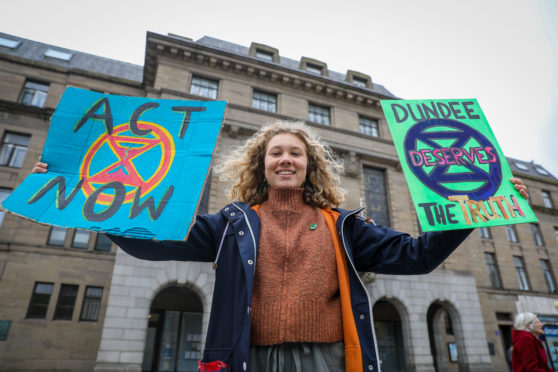 Josephine Becker, 21, was one of the Extinction Rebellion members calling on the council to take action in Dundee in 2019