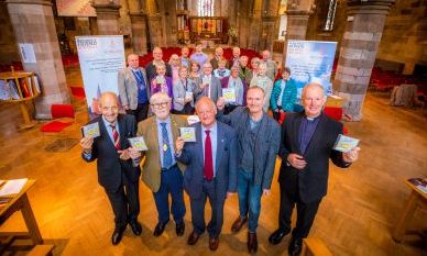 Picture Shows (L-R) Dr John Hulbert, Provost Dennis Melloy, the city's official carillonneur Dr Ian Cassells, Nick Green (Perth UHI) and Rev John Murdoch.