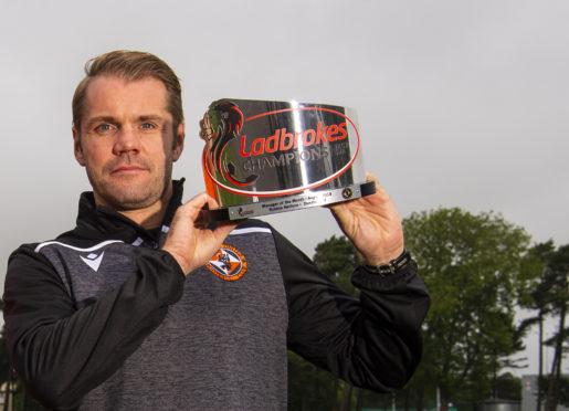 Lawrence Shankland and Robbie Neilson with their awards.