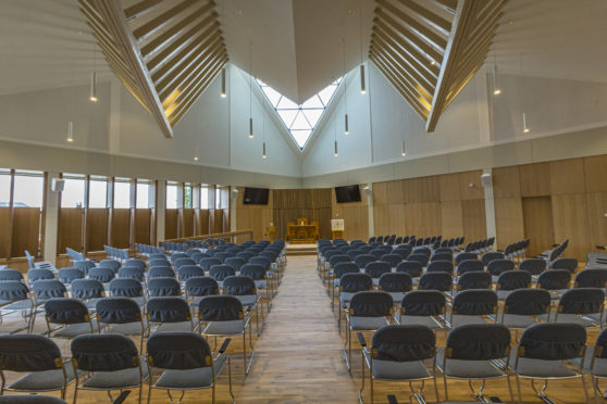The interior of the new Monifieth Parish Church.