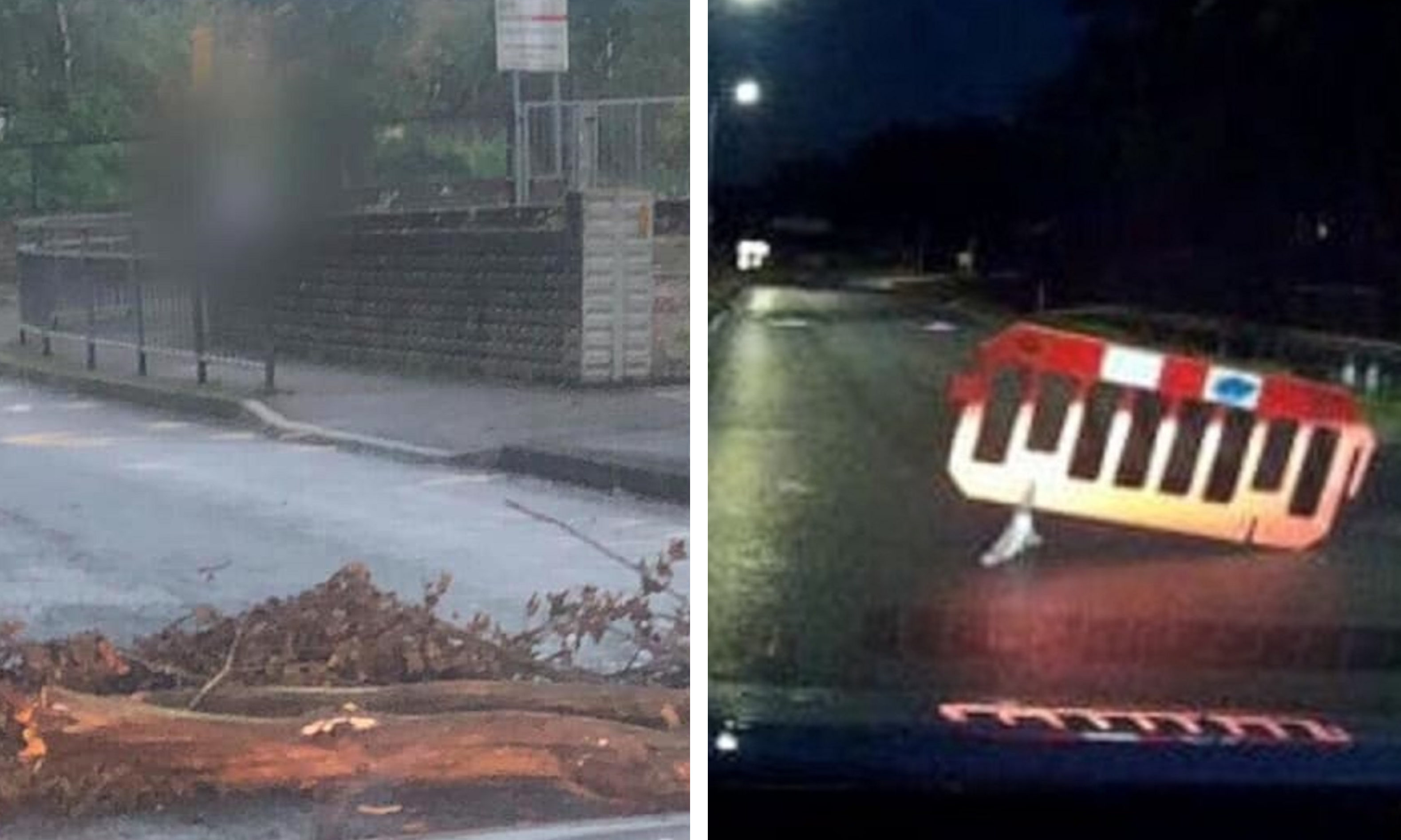 Youths have dragged tree trunks and other items on to Glenrothes roads.