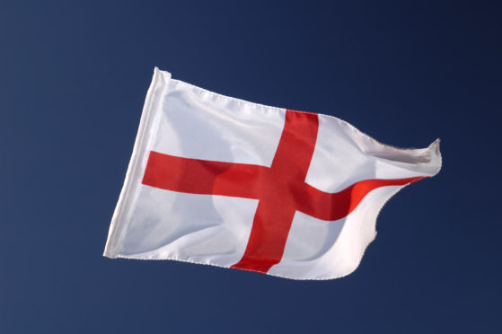 The cross of St George, the flag of England.