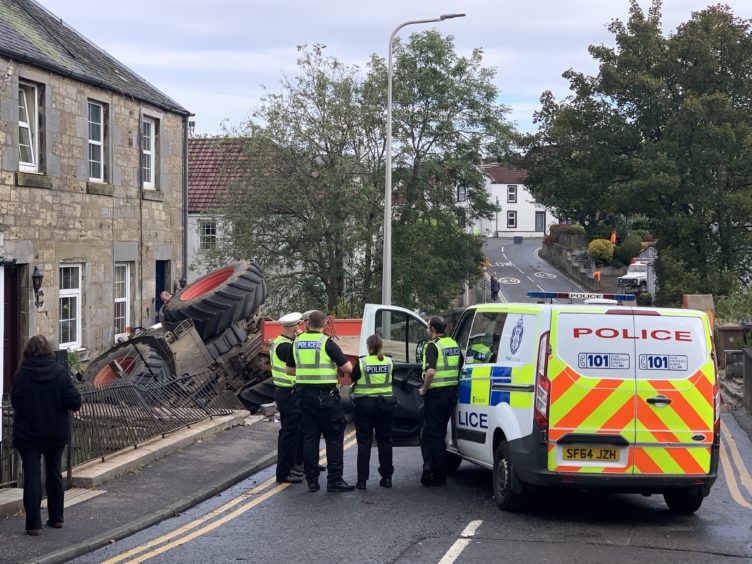 A lorry went off the road and into a house in Largo Road, Lundin Links.