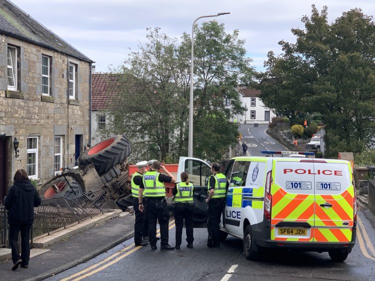 A lorry went off the road and into a house in Largo Road, Lundin Links.