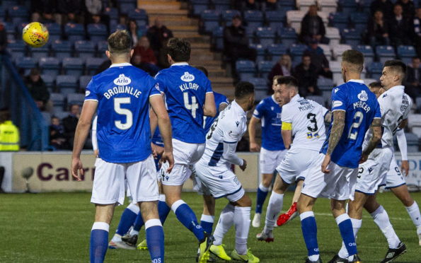 Dundee's Jordan McGhee scores to make it 1-1.