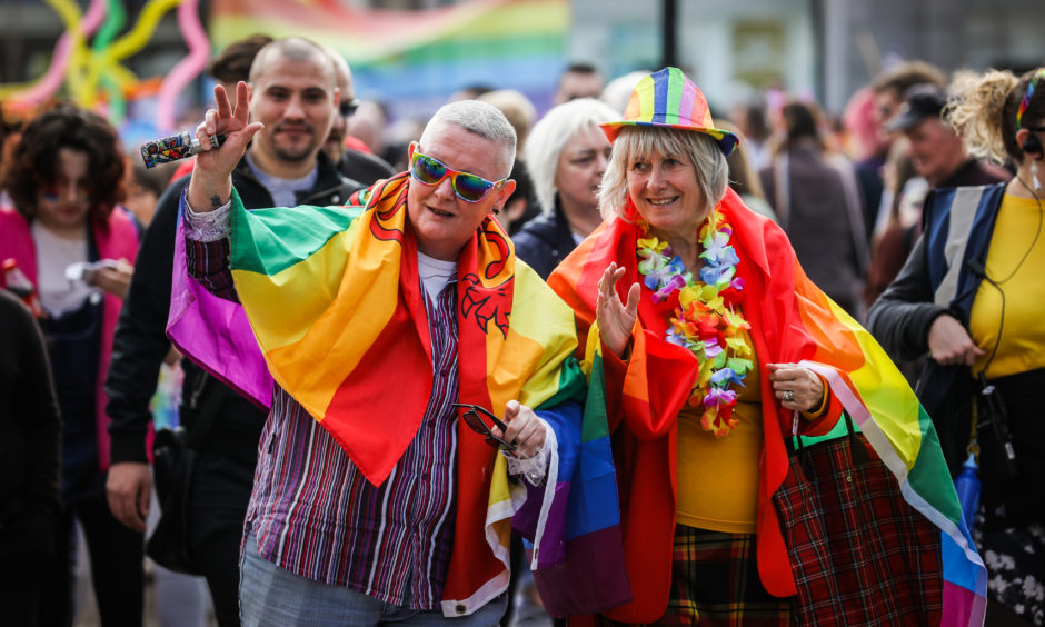 Crowds at Dundee Pride 2019.