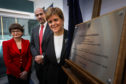 Principal Sally Mapstone and Professor Vincent Janik, director of the SOI, with First Minister Nicola Sturgeon.