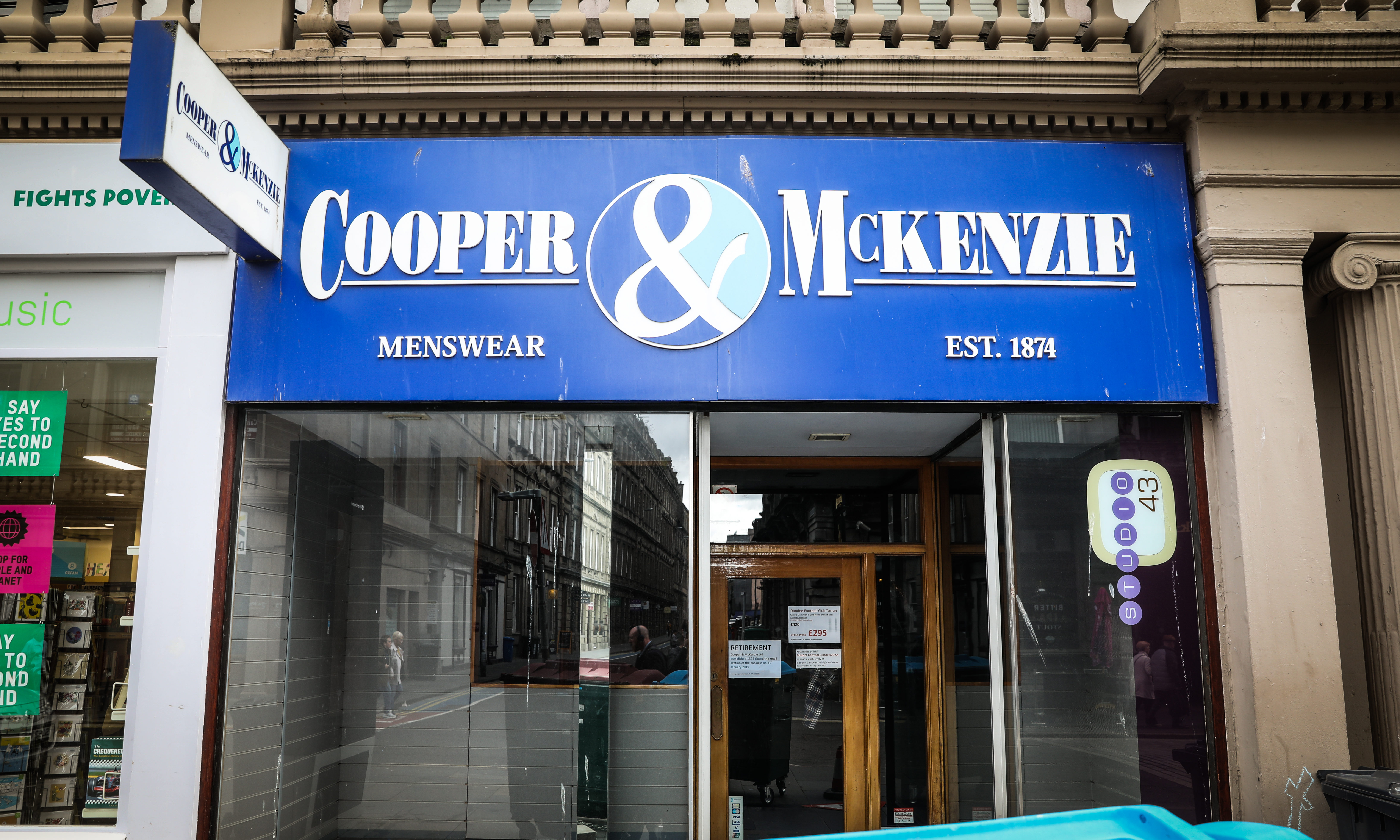 Menswear shop Cooper and McKenzie closed earlier this year in Dundee’s Reform Street.