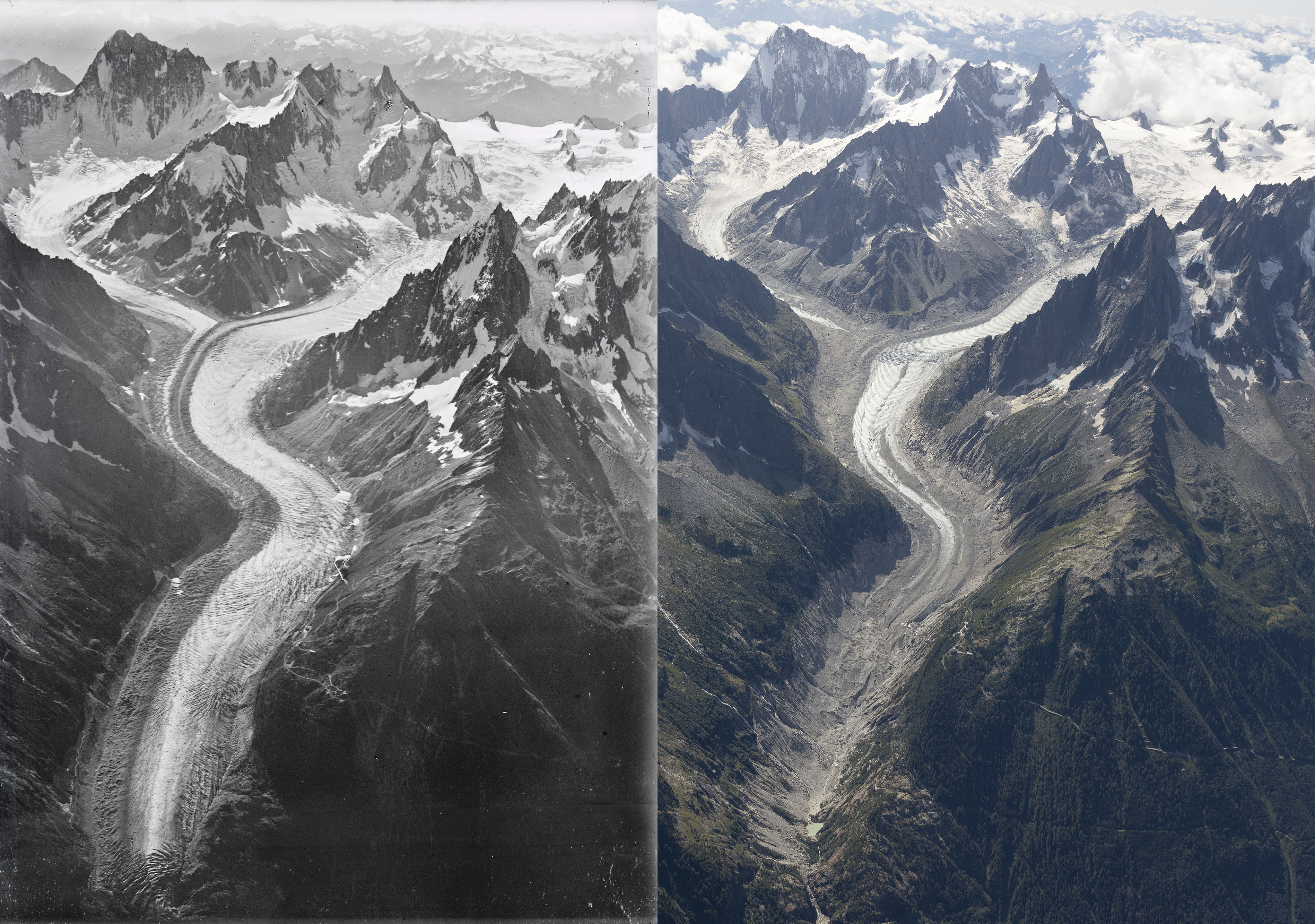 A century of climate change in the Alps