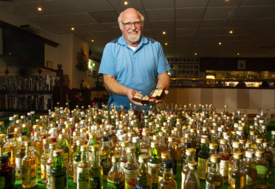 Steve Horsfall with his collection at the British Legion in Carnoustie