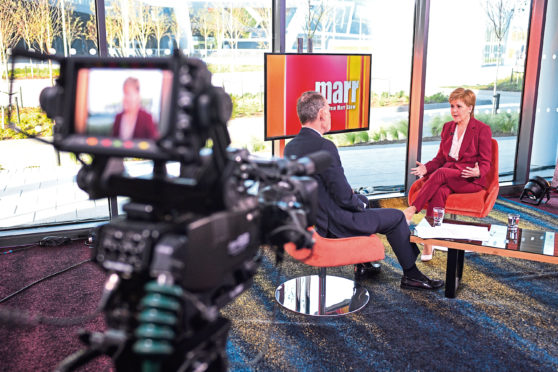 First Minister Nicola Sturgeon on the Andrew Marr show.