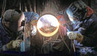 two welders welding a pipe in our workshop.
Whittaker Engineering of Stonehaven