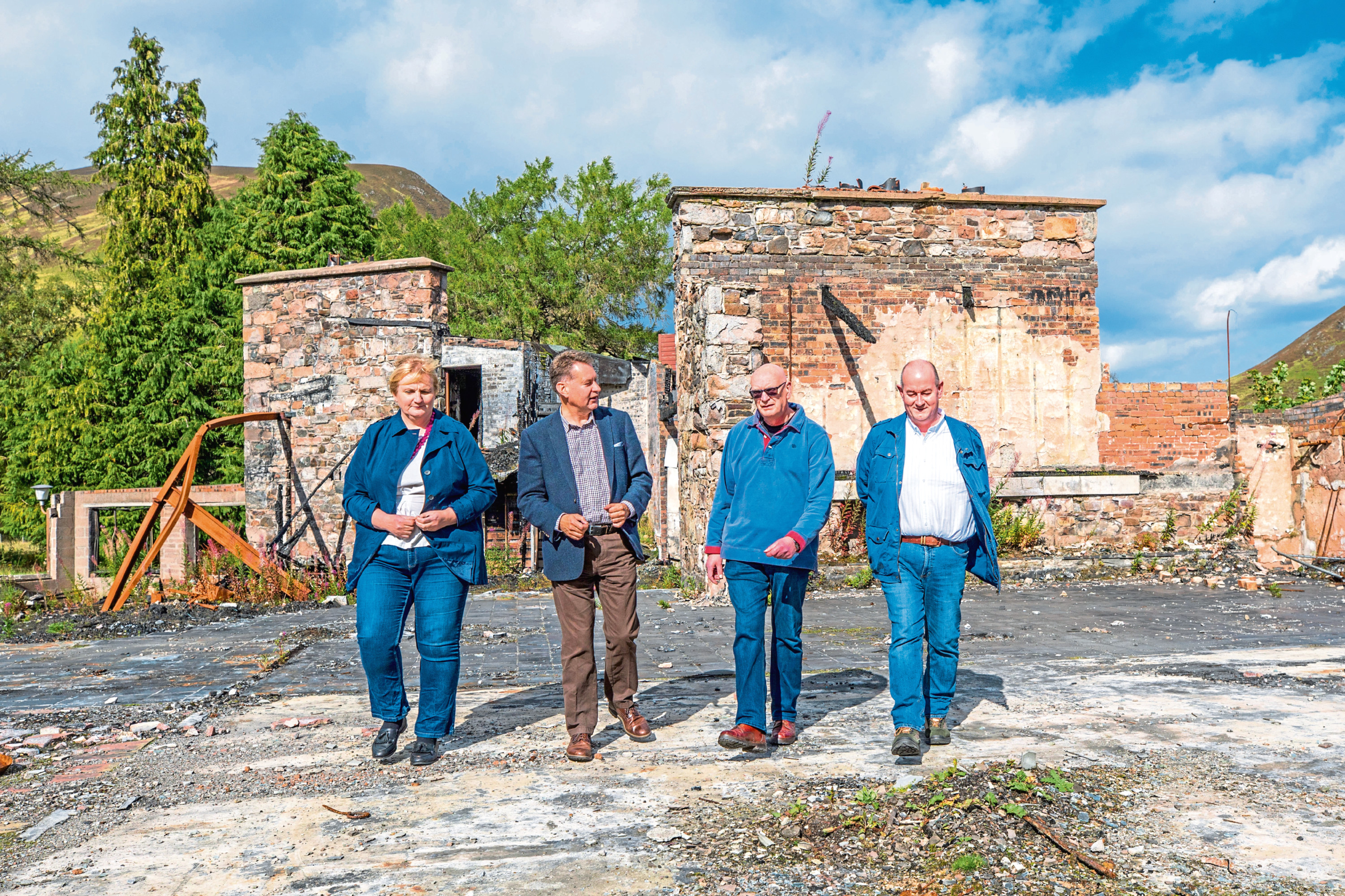 MSP Murdo Fraser, second from left, wants to see the decrepit ruins tidied up.