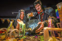 Gayle, aka Witchy Ritchie, gets messy with slime with science communicator Michael Maitland.