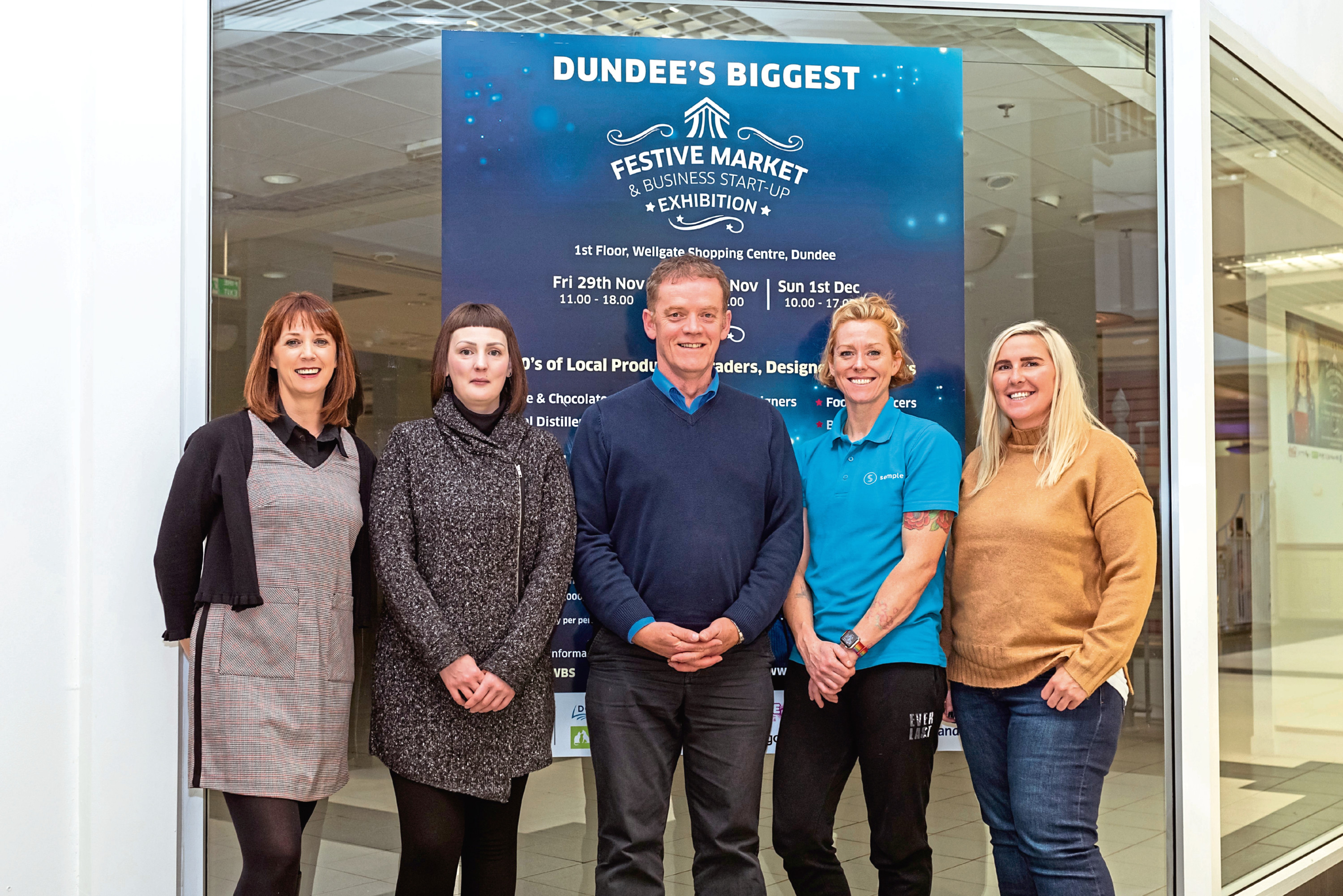 Angie De Vos, Womens Business Station; Elaine Falconer, Boot Loot Boutique; Wellgate manager Peter Aitken; Claire Semple, Semple Sports Therapies; Carrie Shannon, DD1 Events.